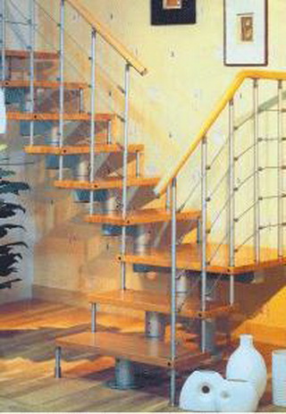 Stainless steel wood staircase A